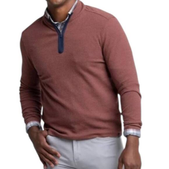 NEW SOUTHERN TIDE heather outbound quarter zip pullover in bordeaux red